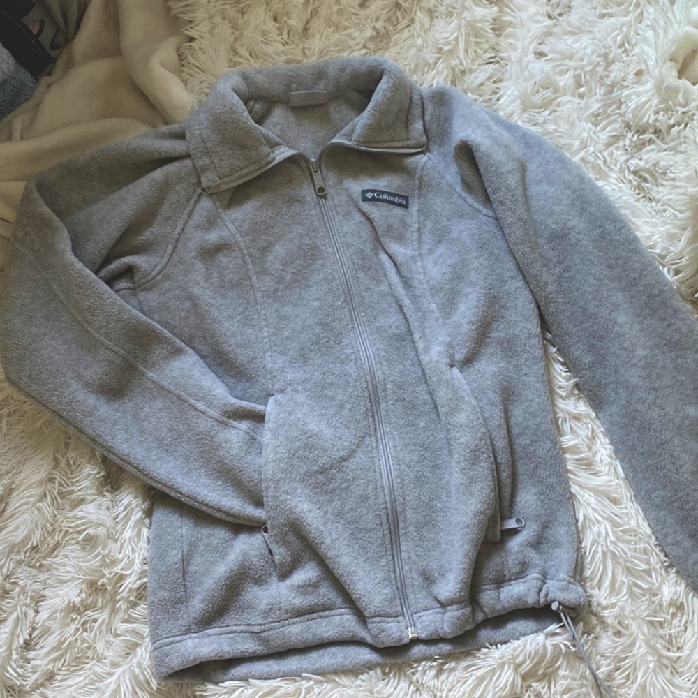 Grey Fuzzy Columbia Jacket Womens XS
